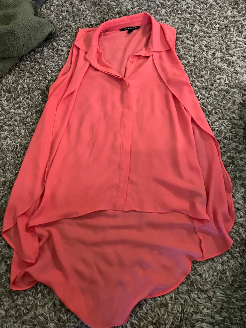 Zac & Rachel Coral Sleeveless Button-Front Blouse